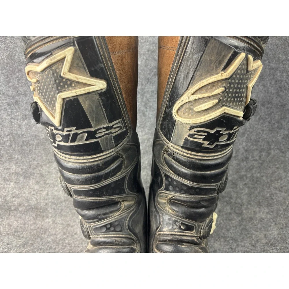 Alpinestars Tech 6 Motocross Boots Mens Size 10 Black Off-Road Dirt Bike Riding